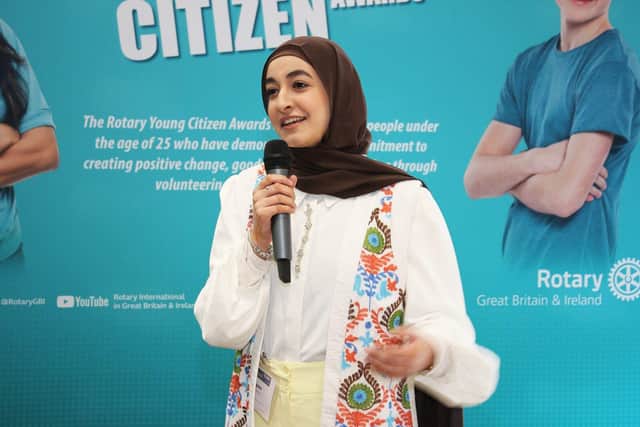 Layan Hassan at the Rotary Young Citizen Awards
