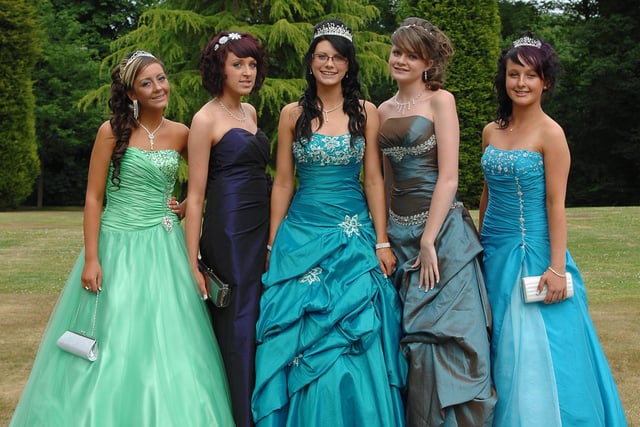 Shevington High School Leavers Ball - from left, Hollie Baxter, Molly Rigby, Taylor Pycroft, Lauren Stockley and Lauren Archer