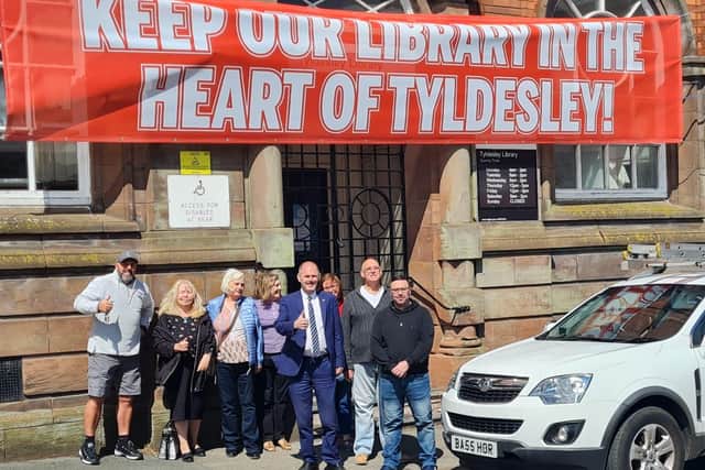 Member of the Friends of Tyldesley Library with Leigh MP James Grundy