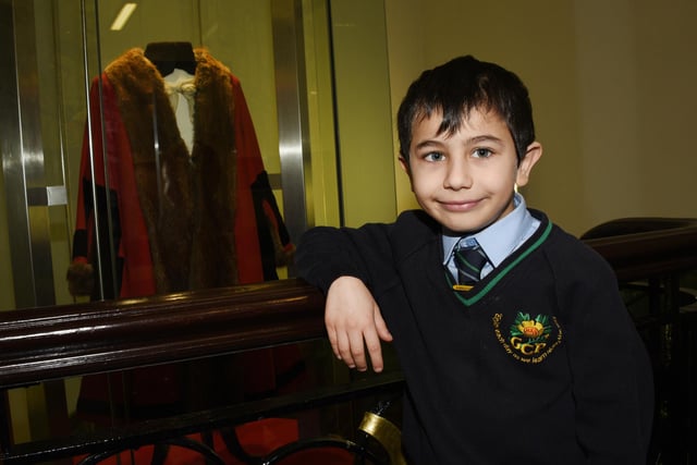 Pupils take a tour around Wigan Town Hall.