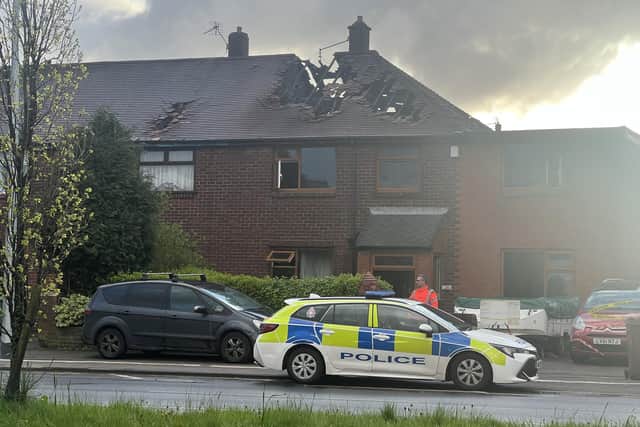 The aftermath of the devastating fire on Warrington Road, Goose Green, which claimed the lives of Barry and Ethan Mason