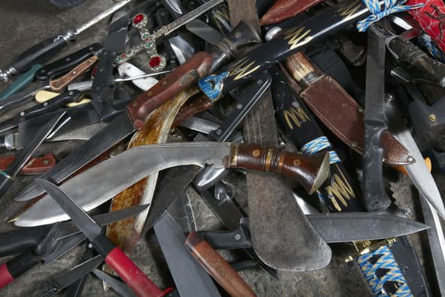 Knives surrendered to Greater Manchester Police during a previous crackdown on blades