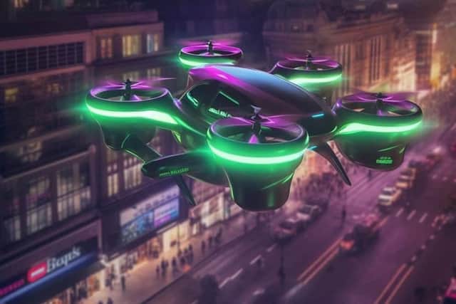 An artist's impression of how drone delivery might look
