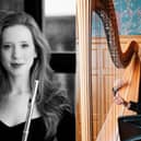 Left to right: flautist Jenny Dyson and harpist Elinor Nicholson