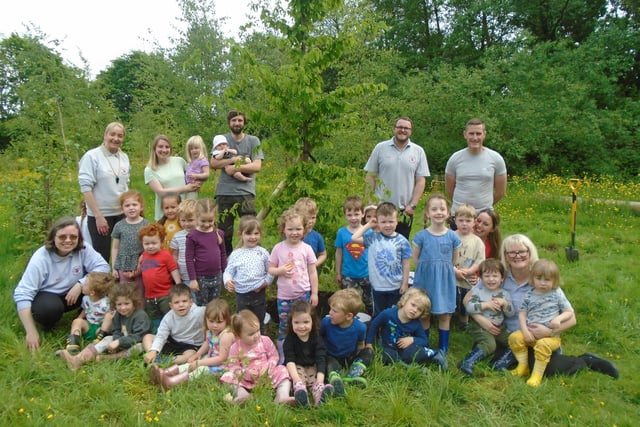 Children and staff of Little Acorns Nursery in Appley Bridge have had a wonderful time helping the Queen to celebrate her Platinum Jubilee. They planted a fabulous tree as part of the Queen's Canopy in their Forest Area and it even has a crown of seating around it. This was followed by a tea party which parents attended and the children were given a medal to remember the special occasion.