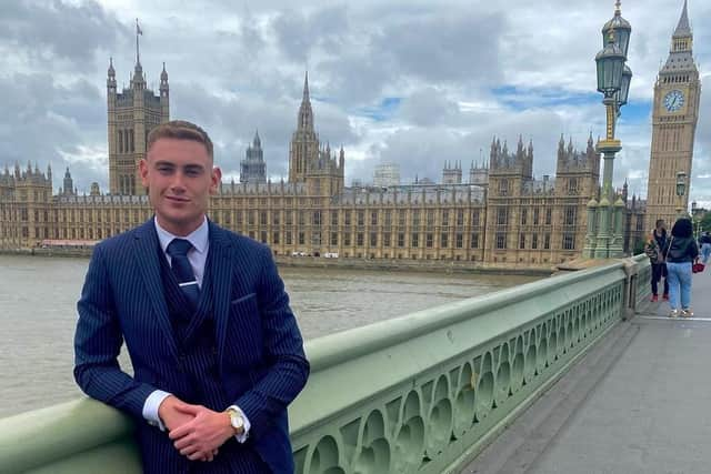 Conor Walsh outside Parliament