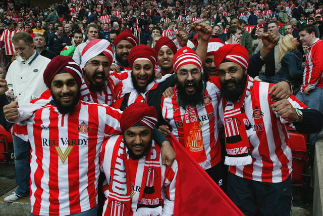Sunderland fans during the FA Cup semi-final against Millwall at Old Trafford on April 4, 2004 in Manchester, England.