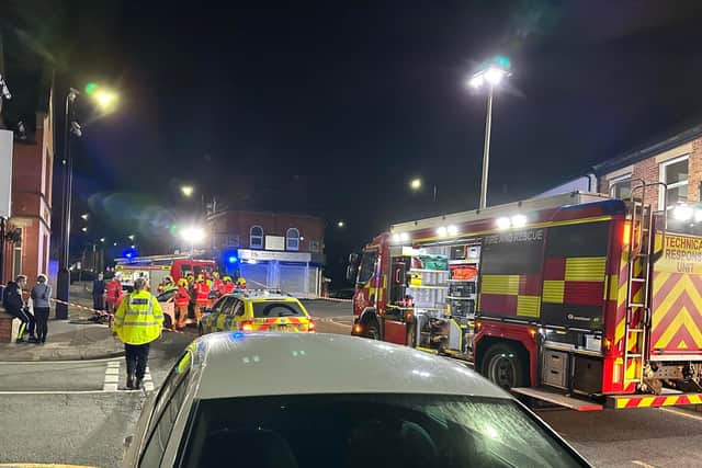 Firefighters had to cut out someone trapped in a car