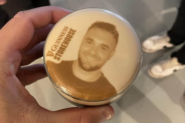 Yours truly depicted in a pint of Guinness