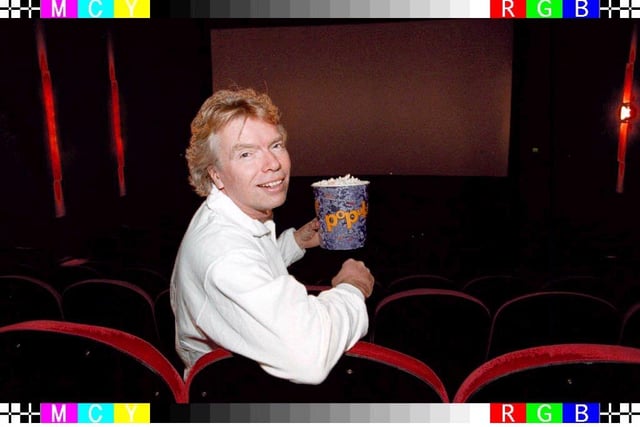 Richard Branson samples the culinary delights  at Virgin's multi-screen cinema
