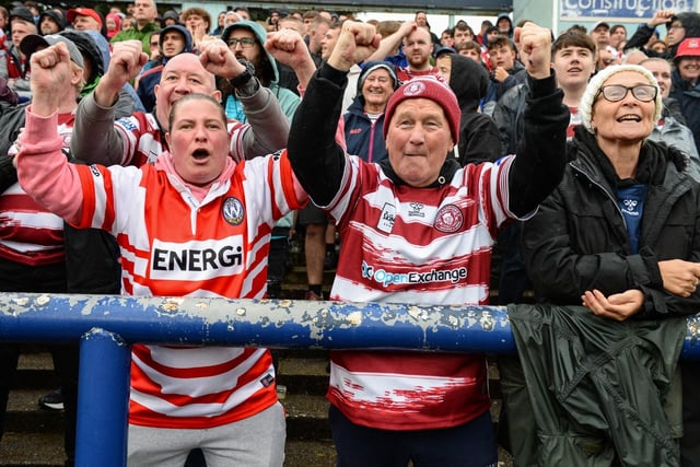 Wigan Warriors fans at Headingley for the Challenge Cup semi-final.
