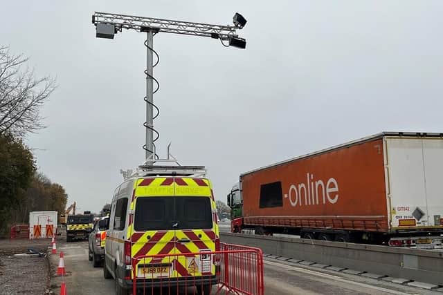 The camera was sited alongside the southbound M6 near Haydock earlier this month