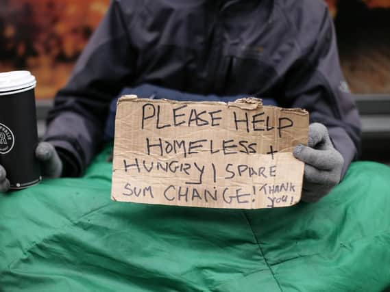 A homeless person