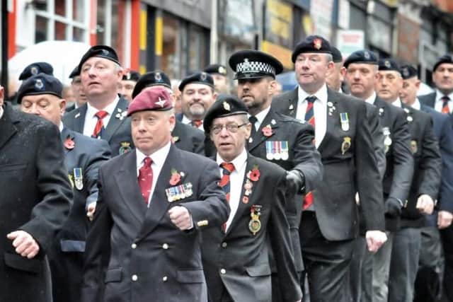 Veterans and dignitaries paraded through Wigan