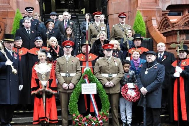 Members of the public joined dignitaries and veterans to pay their respect