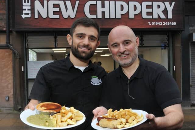 Stephen and Andy Mappouridis with some of the vegan dishes