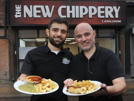 Stephen and Andy Mappouridis with some of the vegan dishes