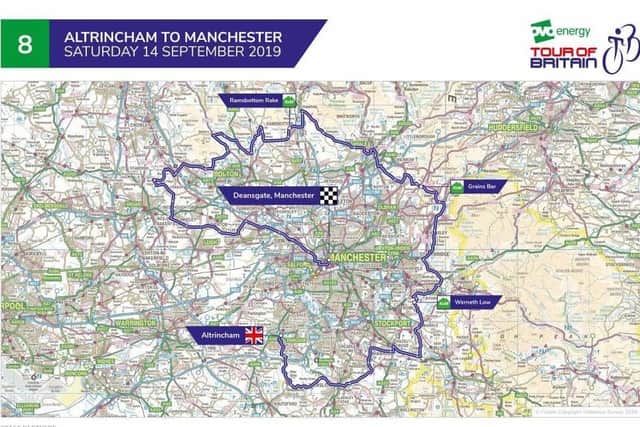 The Tour of Britain route of Greater Manchester