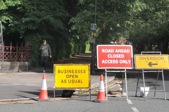 Diversions in place due to the hole in the road