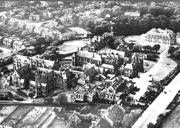 An aerial view of the Wigan Infirmary site in the early 1900s