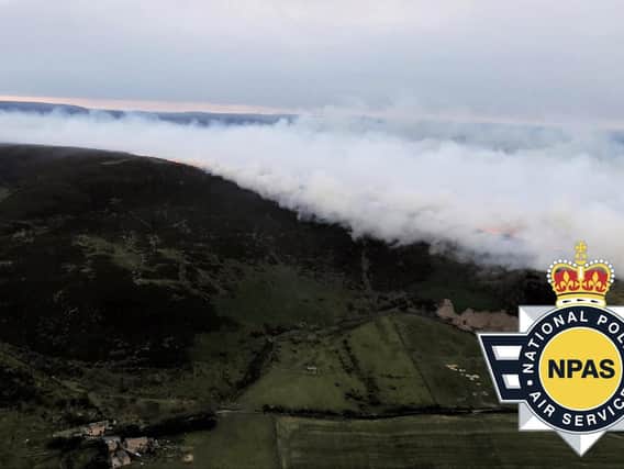 Smoke spreads across Saddleworth Moor