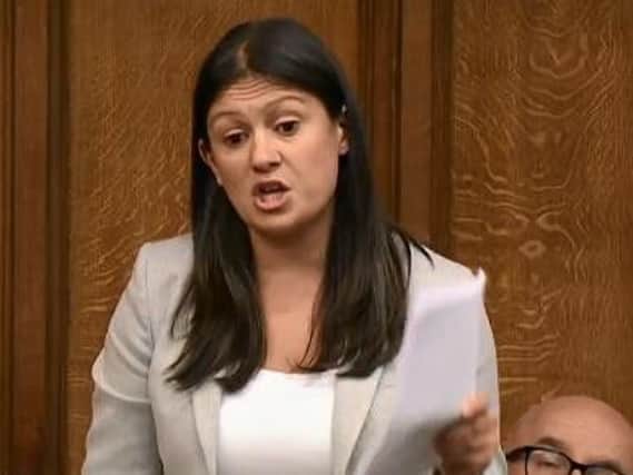 Wigan MP Lisa Nandy with the bombshell e-mails in Parliament