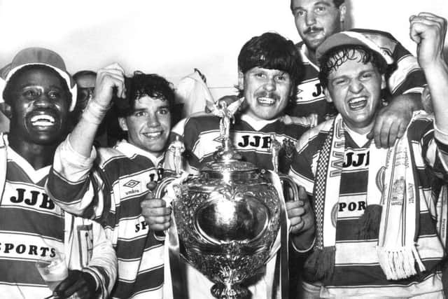 Mike Ford (second from left) in his Wigan playing days