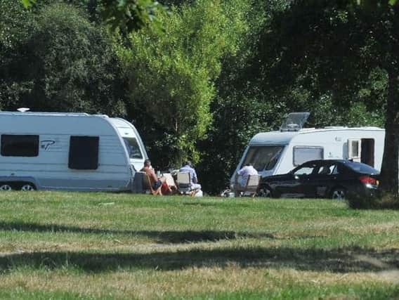Travellers arrived at the park on Wednesday