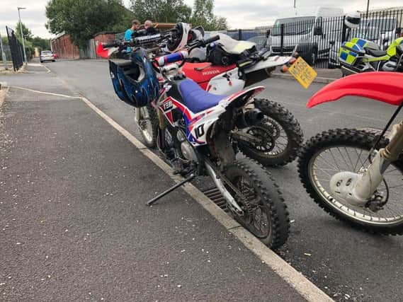 Some of the off-road bikes which were seized