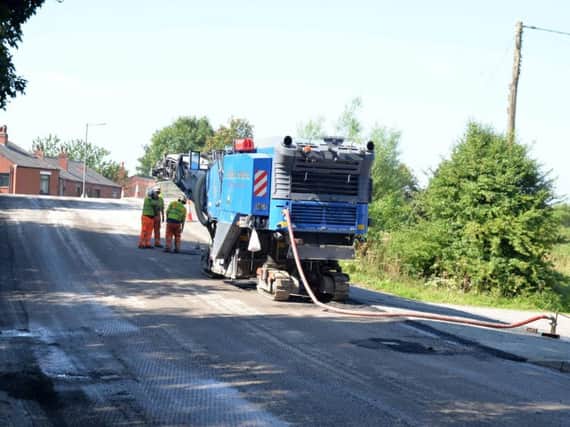 Roadworks were carried out on Wigan Road on Sunday