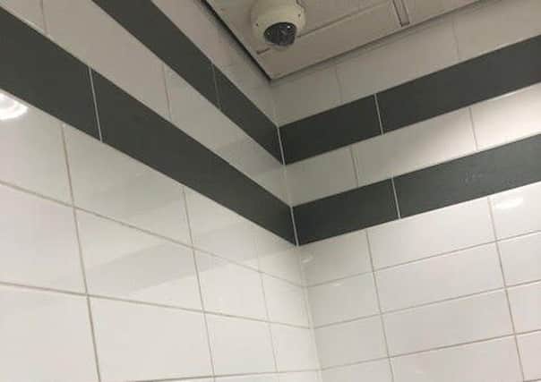 The CCTV camera in the gents at Wigan North Western station which has led to complaints from lawyer Paul Thompson