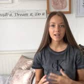 Olivia Greenhalgh in one of her YouTube videos which has been watched by thousands of school pupils