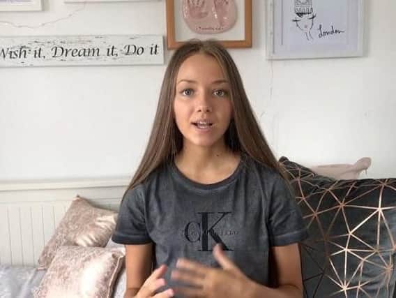 Olivia Greenhalgh in one of her YouTube videos which has been watched by thousands of school pupils