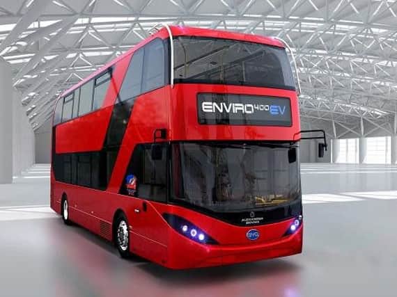 An electic bus similar to those which will soon appear on Wigans streets