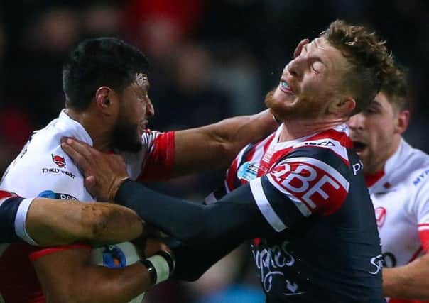 Jackson Hastings playing for Sydney Roosters against St Helens in the World Club Challenge 2016