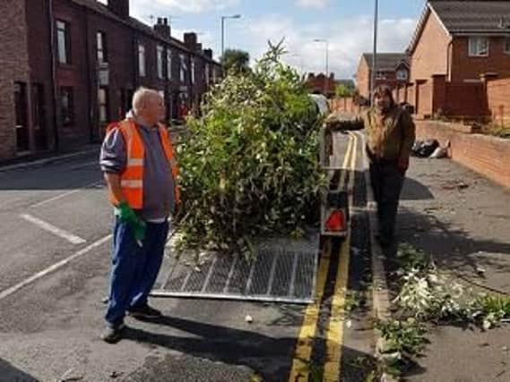 Couns Paul Maiden and Bob Brierley with the offending trailer