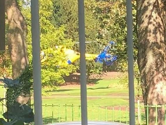 The air ambulance in Jubilee Park