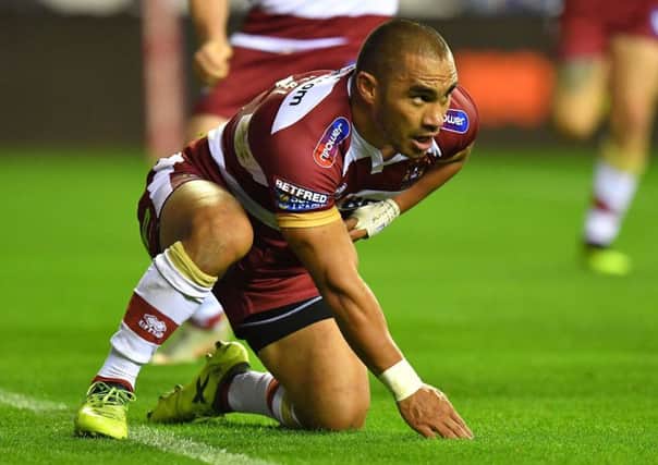 Thomas Leuluai dislocated a finger while scoring Wigan's opening try last Friday night