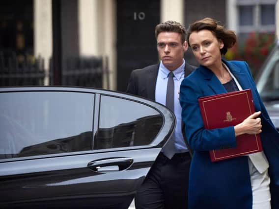 Richard Madden as David Budd and Keeley Hawes as Julia Montague