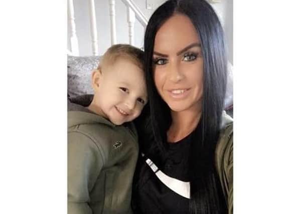 Presley Stockton, four, with mum Kirsty Jolley
