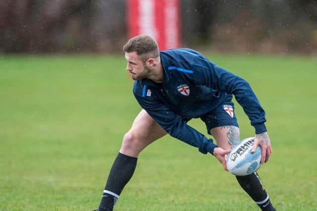 Zak Hardaker on England training duty
