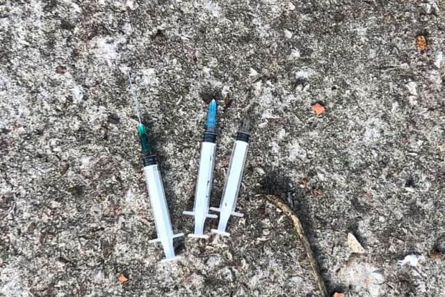 Used syringes found there