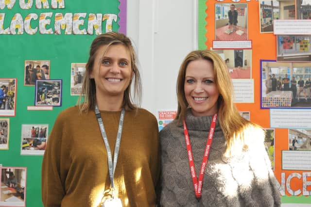 Lisa Blakeley and parent Andrea Foster at Expanse Learning Wigan, independent school for pupils with special educational needs, Tyrer Avenue, Wigan.