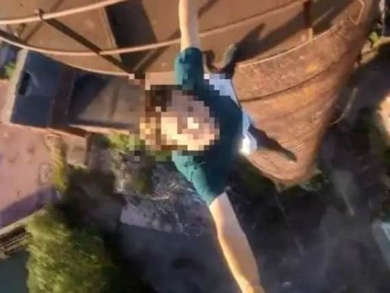 A Wigan teen risked his life taking this selfie on tower at former Pagefield Mill