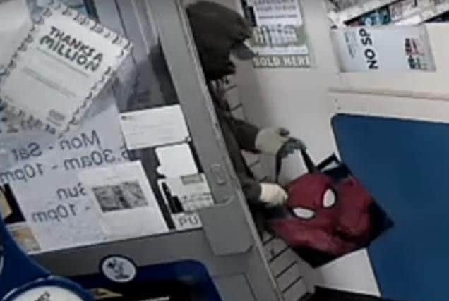 The robber captured on CCTV