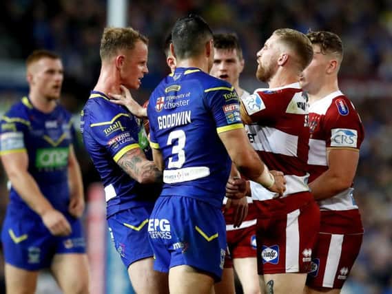 There were heated moments throughout Saturday's Grand Final between Wigan and Warrington