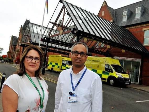 Mary Fleming, director of operations and performance, and Dr Shariq Ahmed, clinical director in the Accident and Emergency department, have been working to reduce waiting times