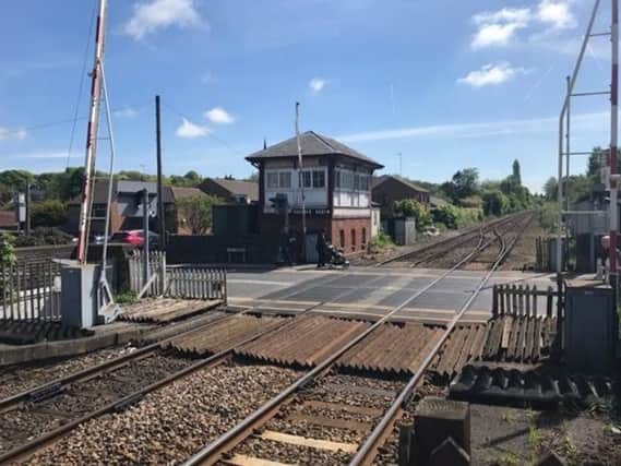 The level crossing in Parbold which is undergoing essential maintenance work