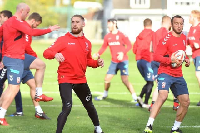 Sam Tomkins in training with England. Picture: SWPix