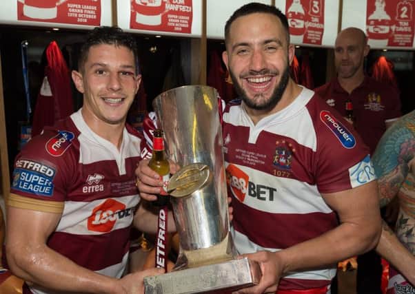 Morgan Escare and Romain Navarrete won the Grand Final with Wigan earlier this month